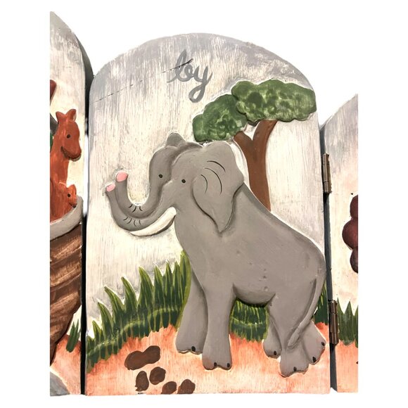 Wooden 5-Panel Tabletop Folding Noah's Ark Nursery Decor - Picture 6 of 8